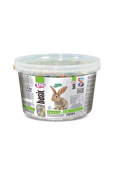 Lolo Pets Basic Complete Food For Rabbit, 2 Kg Pack Of 2