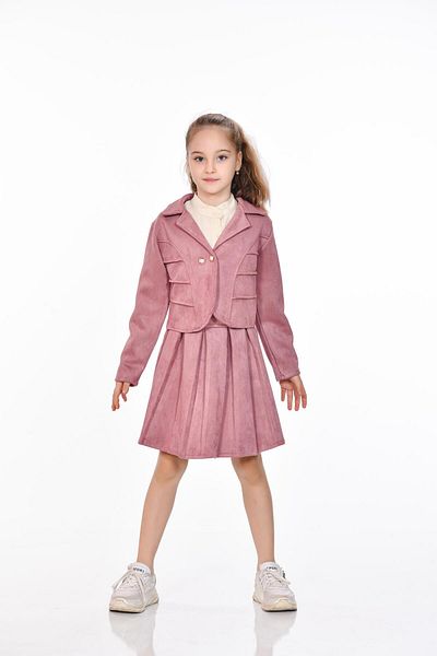 Kamex Suede Judge Collar Shirt Jacket Skirt Suit