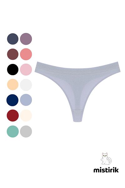 MİSTİRİK Paulo Model - Stretchy Corded Fabric, Lilac String Thong