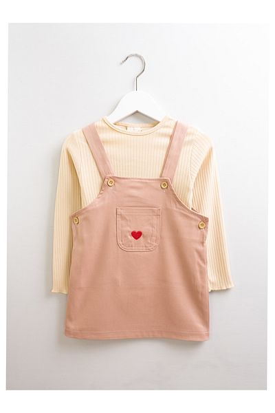Cotton Trips Gabardine Heart Detailed Gilet Set of 2 (Ages 1-8)