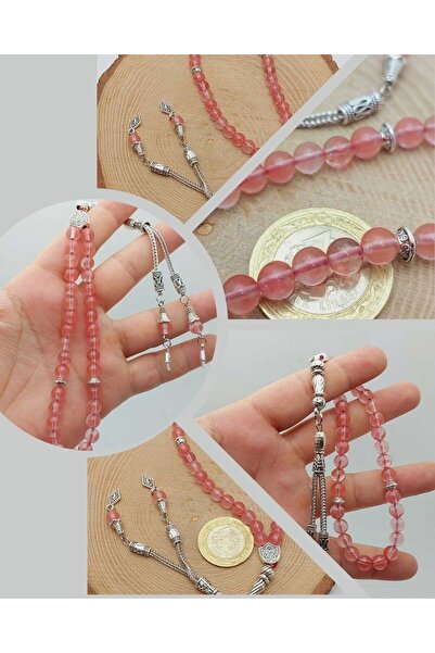 Yasamtohumu Gül Kuvars Taşı 33lük Tesbih 6mm (51362)