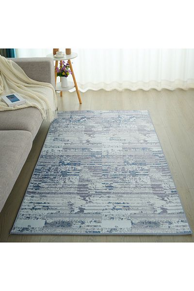 erorex Ontario Kasbah Striped Printed Flannel Rug - 110x160 cm