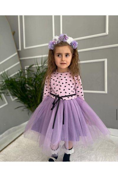 Markamkids Prenses Kabarık Uzun Kollu Tütülü Elbise