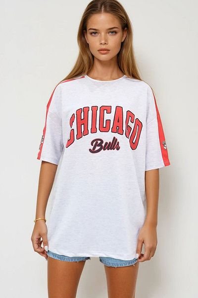 VAGGON Γκρι μπλουζάκι Unisex Oversize - Ψηφιακή στάμπα με δύο κλωστές