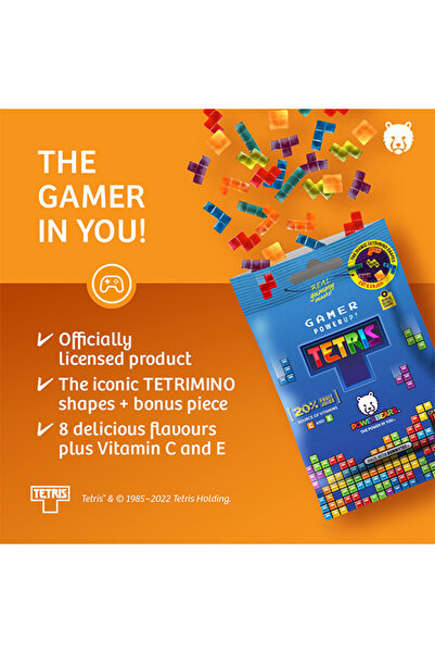 Nerds Gamer Gummies - Tetris Candy - Helal şekerleme 125 g - Free Gluten&Laktose - DK27