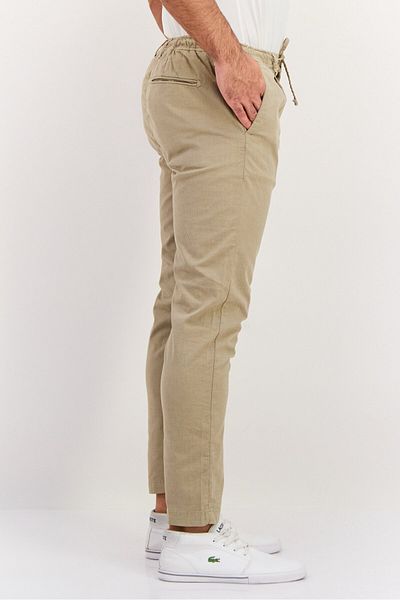Sorbino Men Regular Fit Microgrid Pattern Chino Pants, Beige