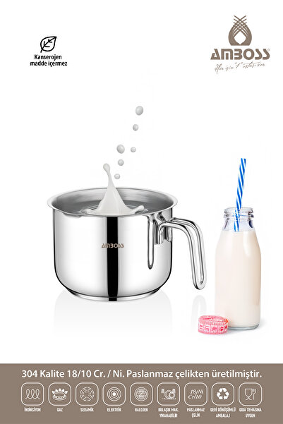 Amboss Saphire Indüksiyon Uyumlu Paslanmaz Çelik Sütlük Sosluk 16 Cm