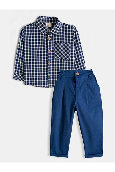 Cotton Trips Cotton Plaid Shirt Bob Gabardine Pants Suit 2-8 Years