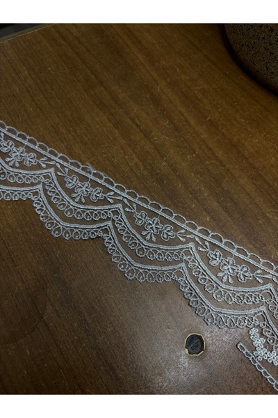 Butik Çift askılı desen orta geniş Güpür top 9 metre imza tekstil Fransız uç ...