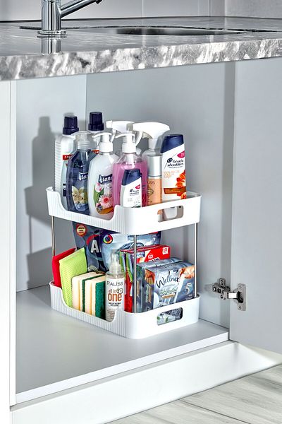 VİGENTİNO Porto Multi-Purpose 2-Tier Under Sink Organizer Ντουλάπα και Πάγκος Organizer