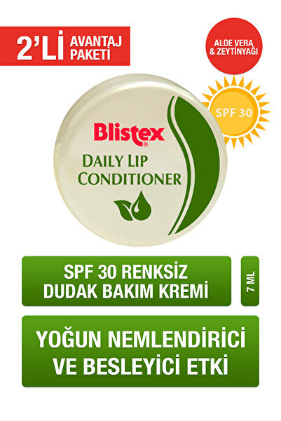 Blistex Daily Lip Conditioner - Yoğun Nemlendirme Etkili Günlük Dudak Bakım Kremi X2