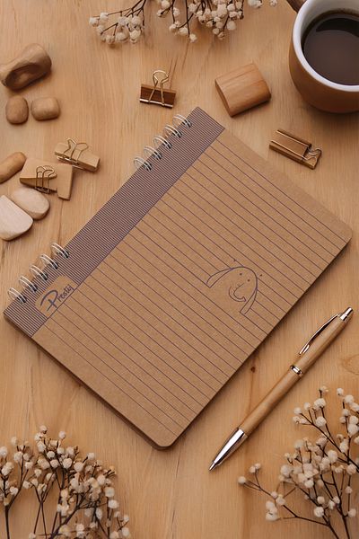 Prestij Elephant Kraft Striped Notebook 17X24