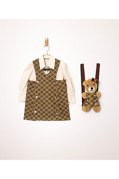 mislina kids Комбинация от жилетка и чанта с плюшено мече за момиче