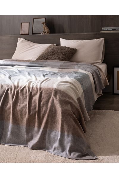 Madame Coco Blacy Double Grey/Indigo Blanket