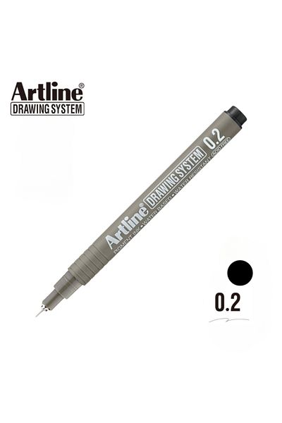 artline Black Technical Drawing Pen - 0.2 Mm, Drawing System 232, for Precision Drawing