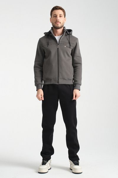 Shooter Winter Smoked Men's Tracksuit Set with Hooded Inside Regular Fit