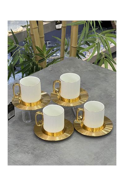 ACAR Erika 4-Piece White Porcelain Teacup Set