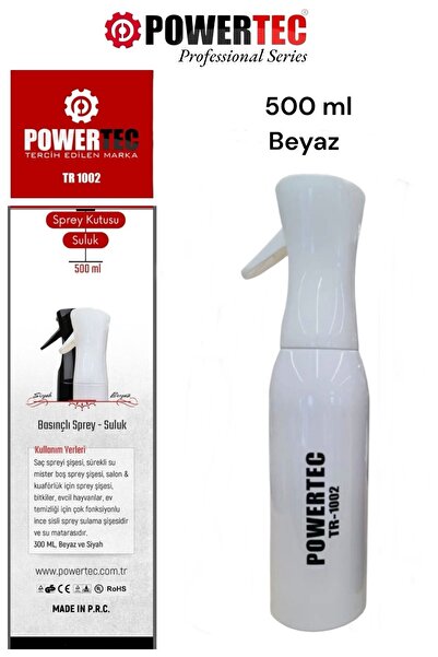 POWERTEC Tr-1002 Suluk - Basınçlı Çok Fonksiyonlu Salon&kuaför Suluğu Sprey 500 ml ( Beyaz )