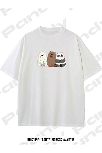pandy تي شيرت بأكمام قصيرة مطبوع عليه دببة جمجمة للجنسين