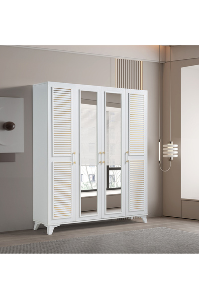 Pema Home Gold Class %100 Mdf 4 Kapaklı Dolap Gardırop