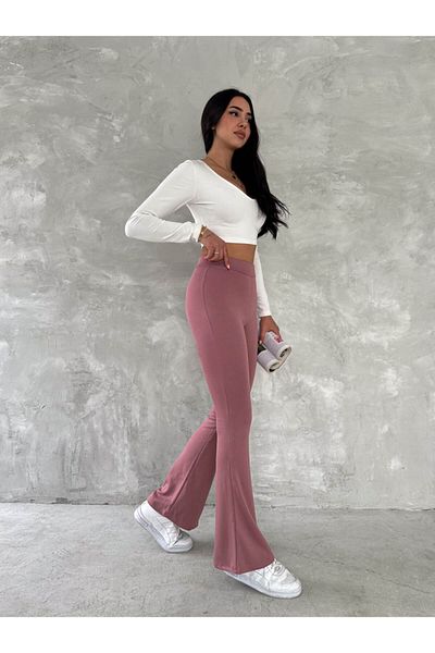 Gugus Women's High Waist Slimming Effect High Waist Steel Interlock Spanish Leg Leggings Pants