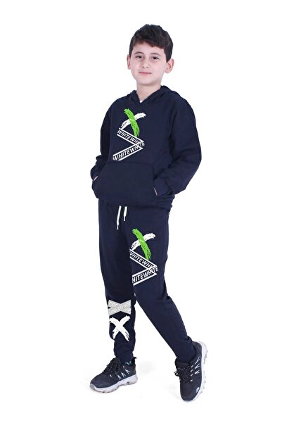 FYK KİDS Chlapecká tepláková souprava s kapucí a kapucí X s potiskem