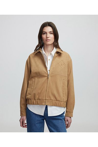 İpekyol Suede Textured Bomber Coat