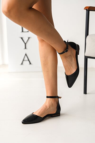 DİVOLYA Misty Ankle Strap Pointed Toe Casual Ballet Flats