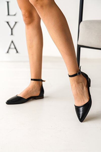 DİVOLYA Misty Ankle Strap Pointed Toe Casual Ballet Flats
