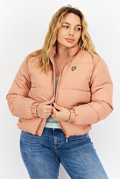Lyle & Scott Women Brand Logo Puffer Jacket, Light Brown