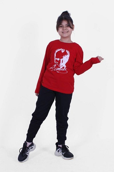 FYK KİDS Ataturk Printed and Signed Long Sleeve Unisex Suit