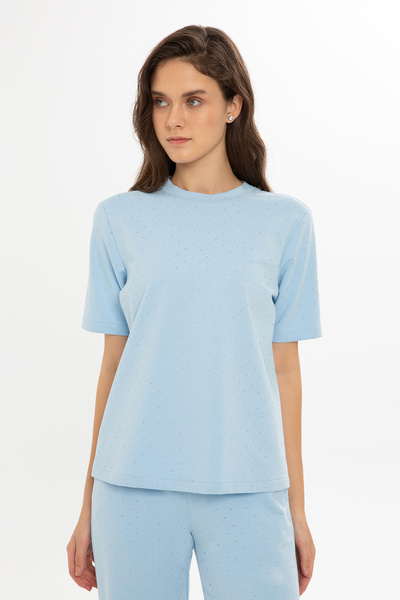 kı.we Taş Süsleme Detaylı Mavi Eşofman Takımı