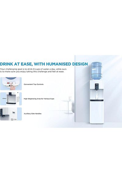 Midea موزع مياه علوي | مياه ساخنة وباردة | 3 درجات حرارة | قفل أمان للأطفال | YL2037SW