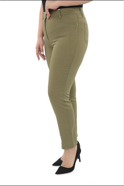 PARKDERİN Big Size Khaki Green Color Pants