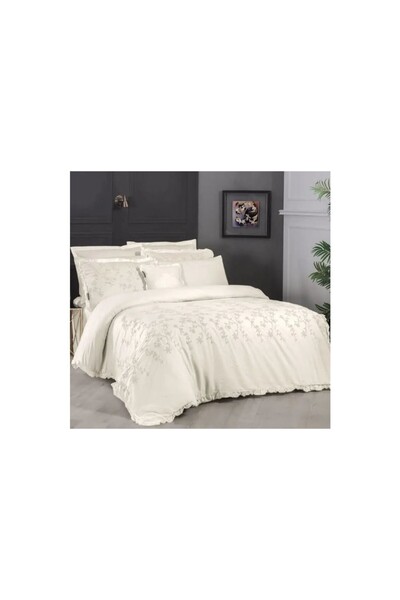 Sarev Sport&chic Serisi Buda 300 Tc Saten Nev Tak Kıng Sıze Ekru 4y D Kutulu