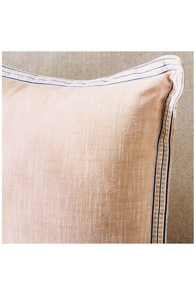 Home Box Warm Oasis Terra Chambray with Embroidered Edges Filled Cushion 50x50 cm