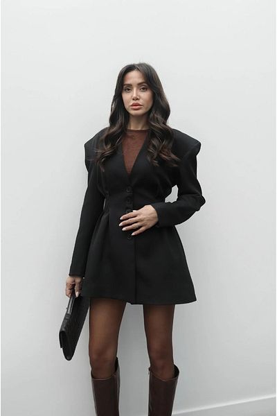 buqre's moda Clamp Detailed Buttoned Jacket Shorts Skirt Suit