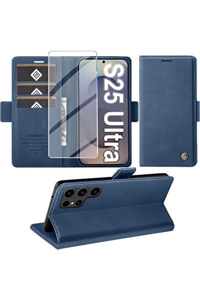 Rivor Samsung Galaxy S25 Ultra Case Camera Protection Flip Cover with Card Ho...