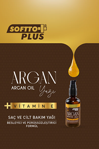 Softto Plus Argan Yağı Saç Ve Cilt Bakımı Bitkisel Yağ 50 ml