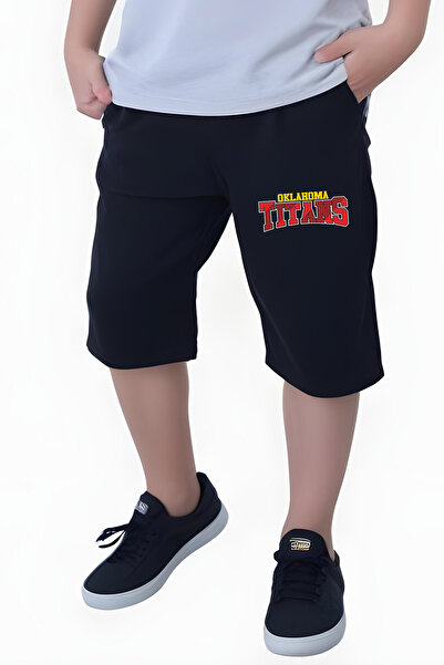 FYK KİDS Boy's Summer Ti̇Tans Printed Bottom-Top Set
