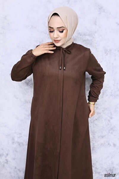 ASİLNUR Καφέ Χούμα Σουέτ Μεβλάνα Χειμερινή Φεράτζα