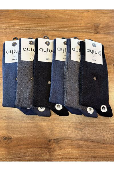 Aytuğ Jacquard Cotton Seamless Men's Socks 6 Pack