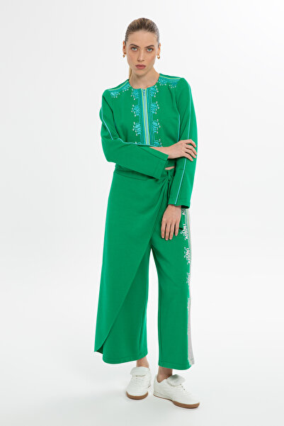 GİZİA Önü Asimetrik Yeşil Pantolon