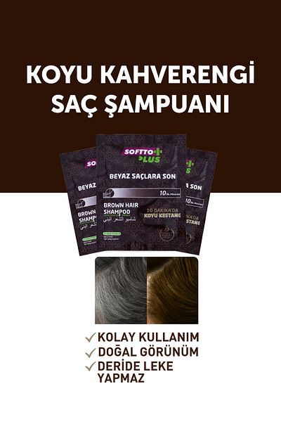 Softto Plus Brown Shampoo for Men and Women 21 ml