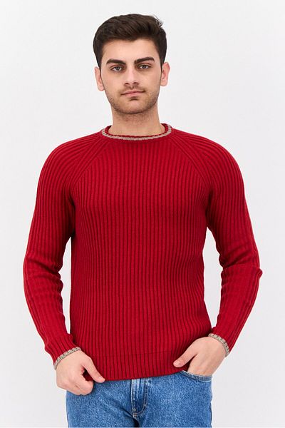 Sorbino Men Crew Neck Knitted Sweater, Red