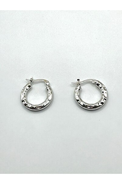 DEMOKAN Women's Earrings 2cm Crushed Hoop Earrings