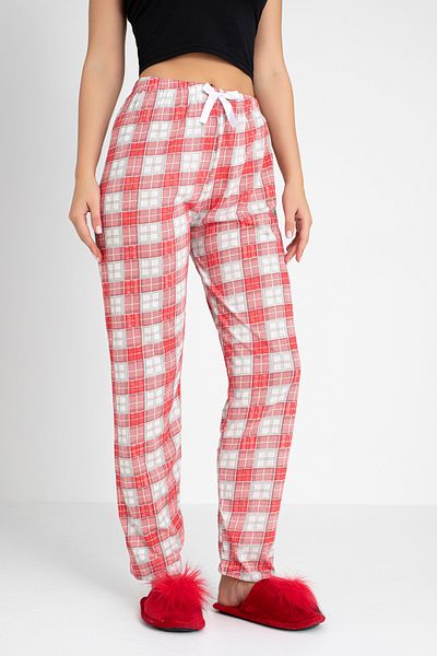 DONEX Cotton Thin Breathable Fabric Ribbon Waist Detail Printed Women's Sleepwear Bottoms Without Pockets
