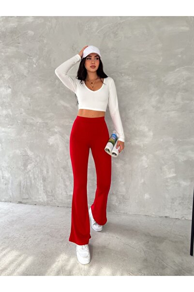 Gugus Women's High Waist Slimming Effect High Waist Steel Interlock Spanish Leg Leggings Pants