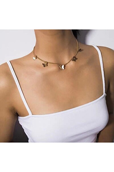 Pelin Aksesuar Kelebekli Zincir Kolye