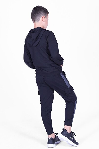 FYK KİDS Chlapecká tepláková souprava s kapucí a kapucí obyčejný klokan